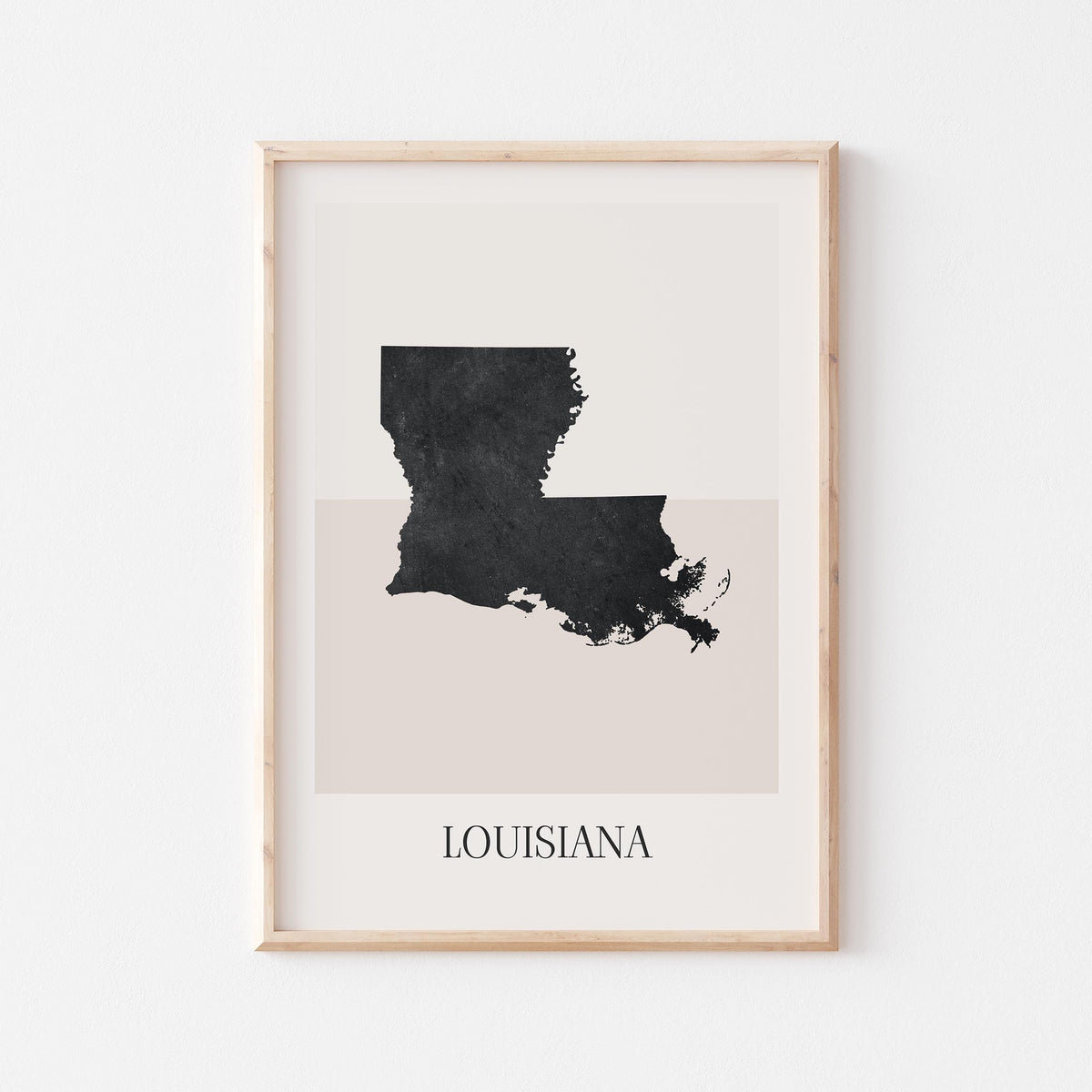louisiana usa map poster - minimalist boho wall art - digital download - image 1