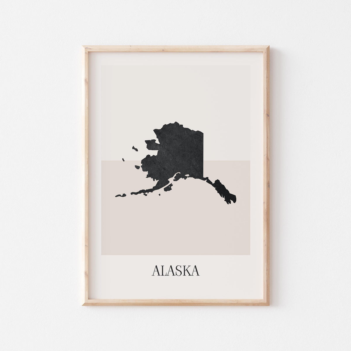 alaska usa map poster - minimalist boho wall art - digital download - image 1