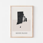 rhode island usa map poster - minimalist boho wall art - digital download - image 1
