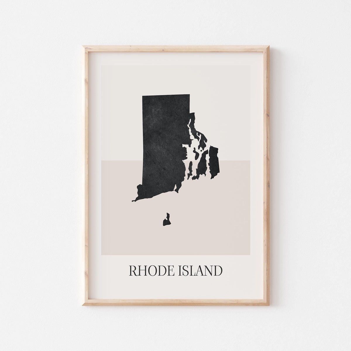 rhode island usa map poster - minimalist boho wall art - digital download - image 1
