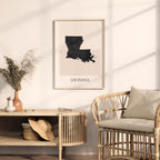 louisiana usa map poster - minimalist boho wall art - digital download - image 3