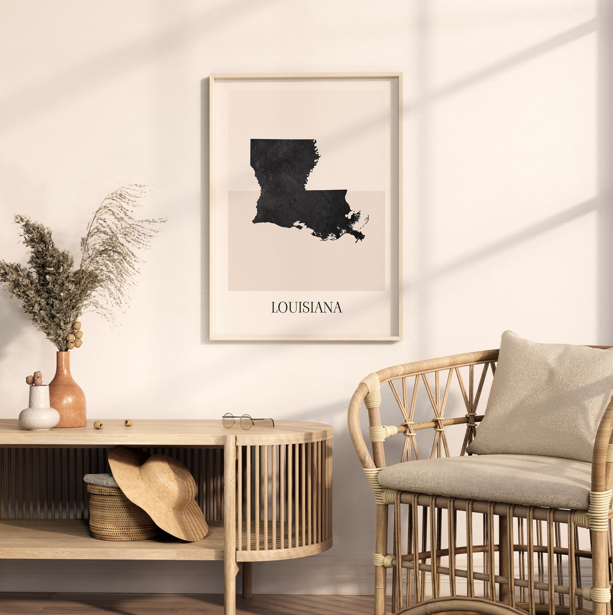 louisiana usa map poster - minimalist boho wall art - digital download - image 3