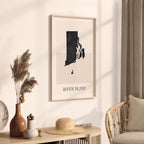 rhode island usa map poster - minimalist boho wall art - digital download - image 2