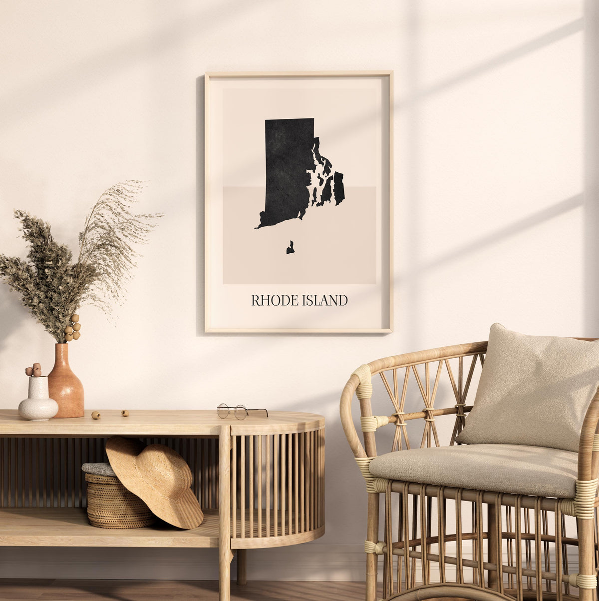rhode island usa map poster - minimalist boho wall art - digital download - image 3