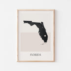 florida usa map poster - minimalist boho wall art - digital download - image 1