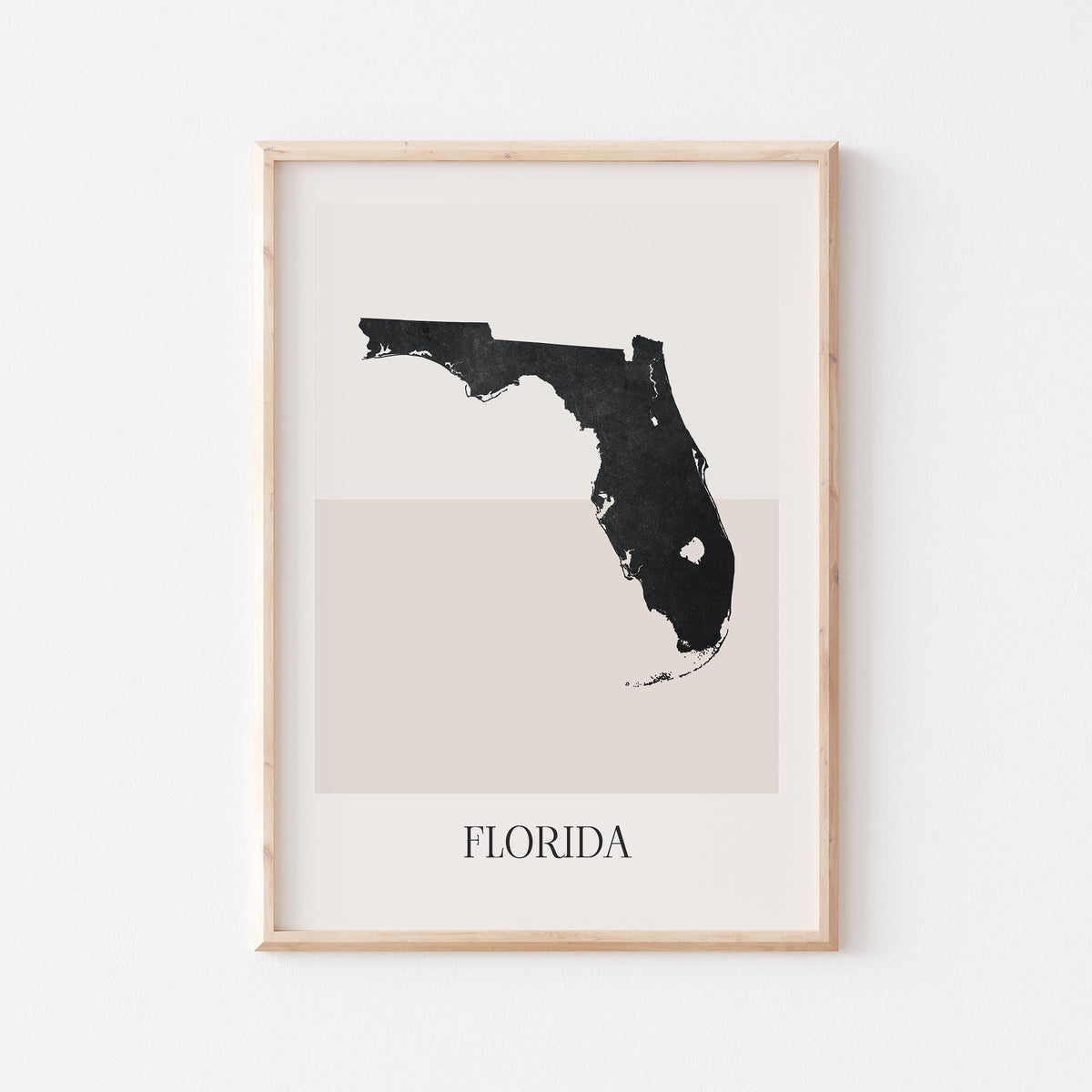 florida usa map poster - minimalist boho wall art - digital download - image 1