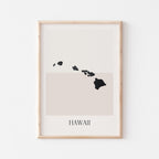 hawaii usa map poster - minimalist boho wall art - digital download - image 1