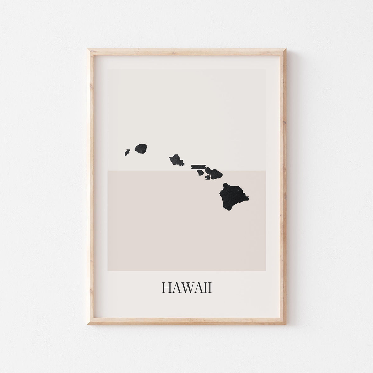 hawaii usa map poster - minimalist boho wall art - digital download - image 1