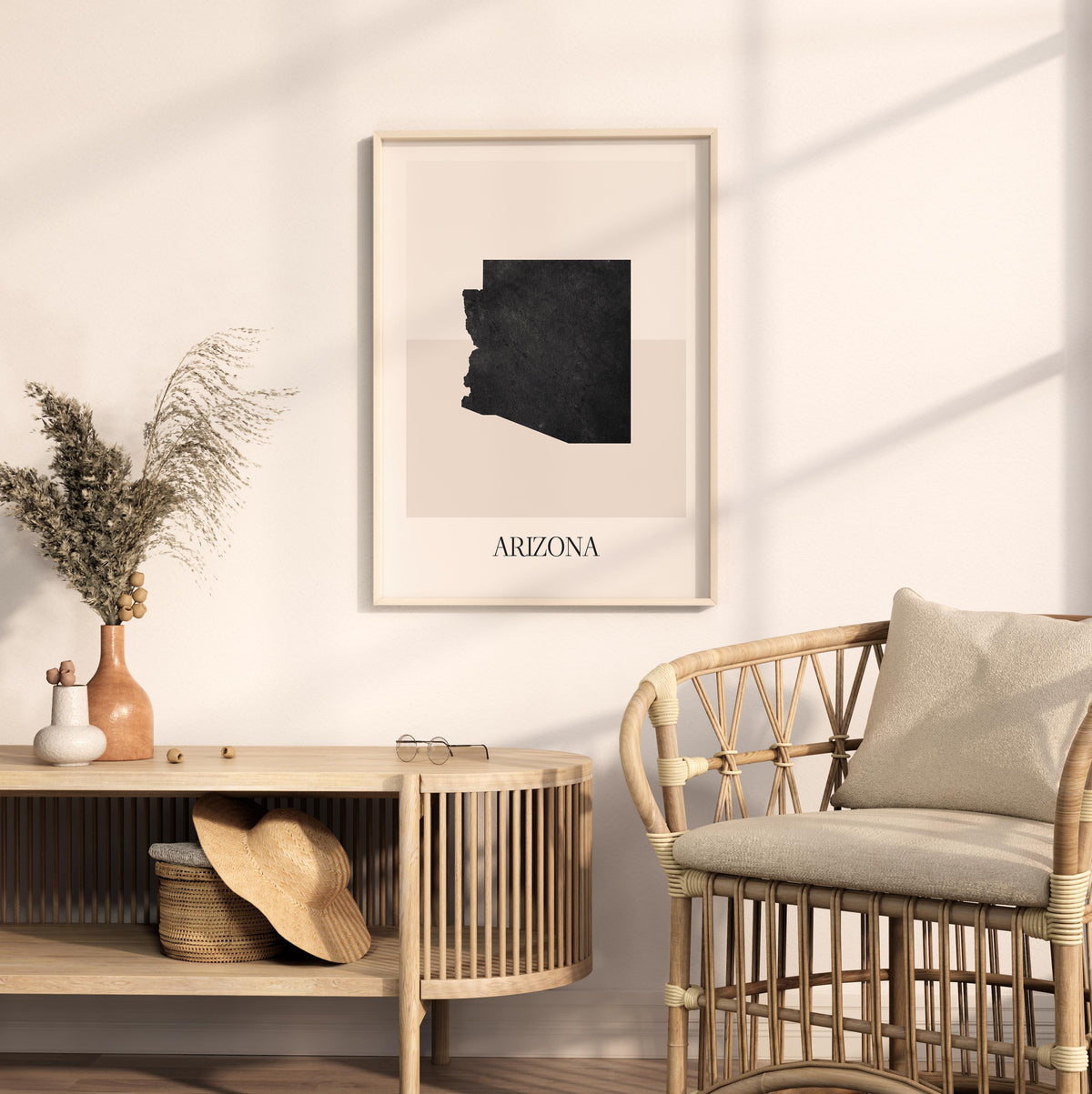 arizona usa map poster - minimalist boho wall art - digital download - image 3