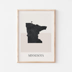 minnesota usa map poster - minimalist boho wall art - digital download - image 1