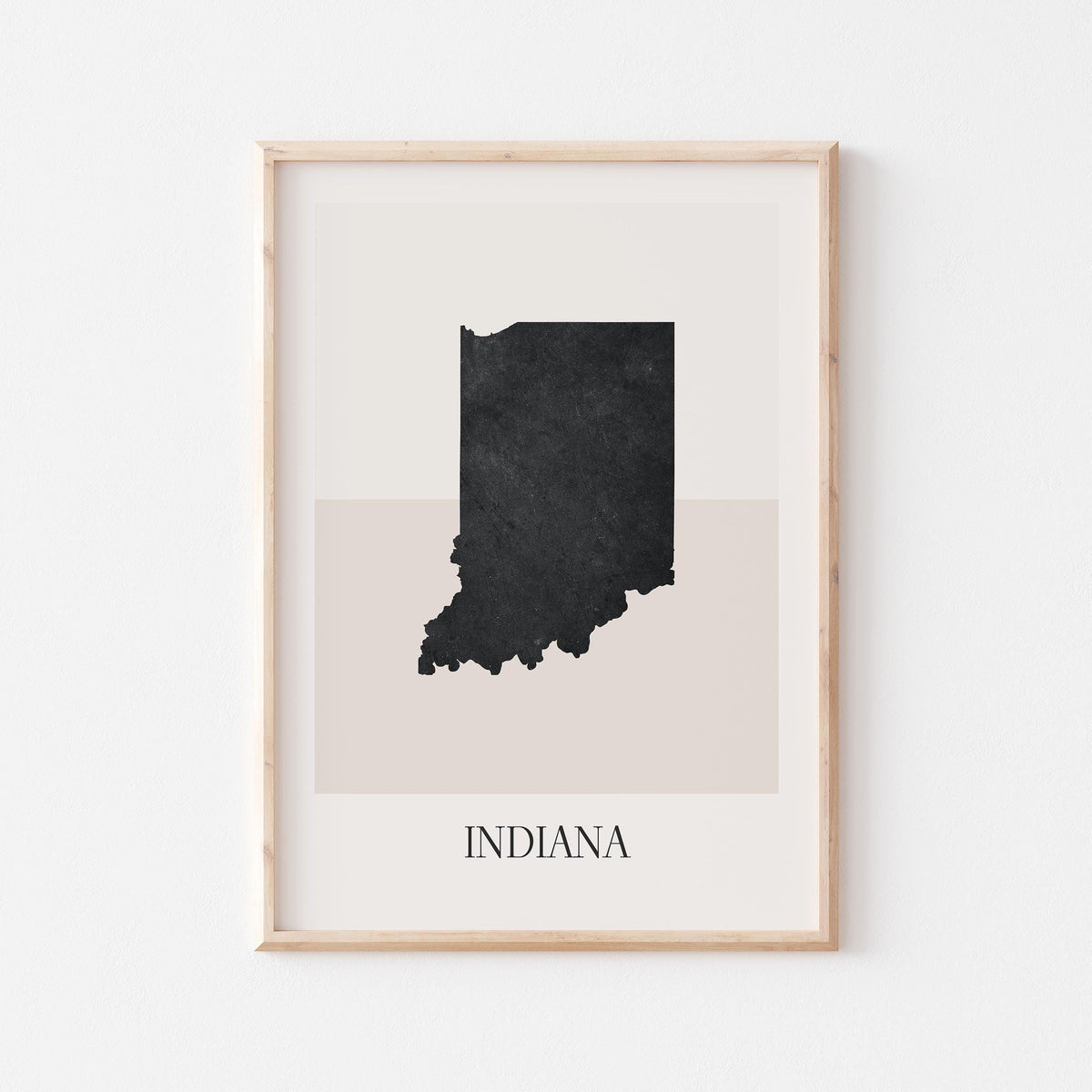 indiana usa map poster - minimalist boho wall art - digital download - image 1
