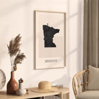minnesota usa map poster - minimalist boho wall art - digital download - image 2