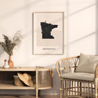 minnesota usa map poster - minimalist boho wall art - digital download - image 3