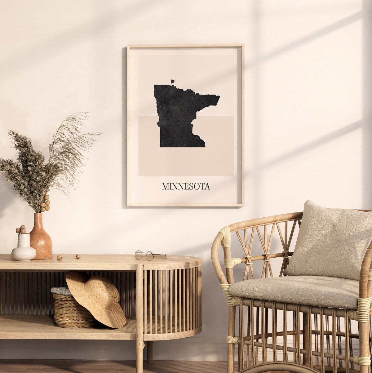 minnesota usa map poster - minimalist boho wall art - digital download - image 3