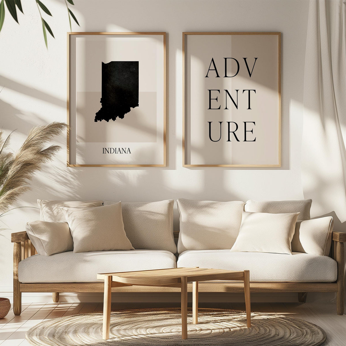 indiana usa map poster - minimalist boho wall art - digital download - image 5