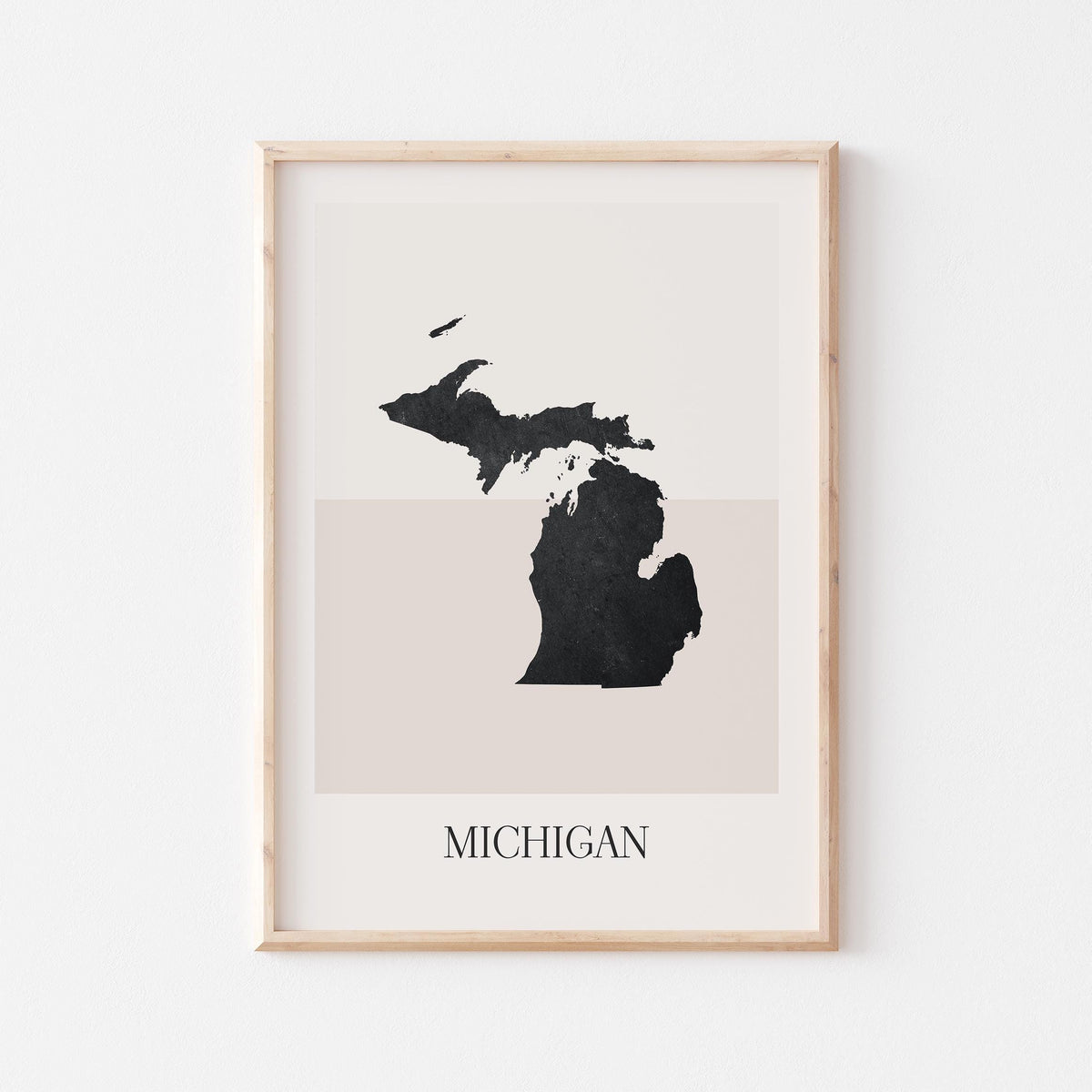michigan usa map poster - minimalist boho wall art - digital download - image 1
