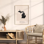 michigan usa map poster - minimalist boho wall art - digital download - image 3