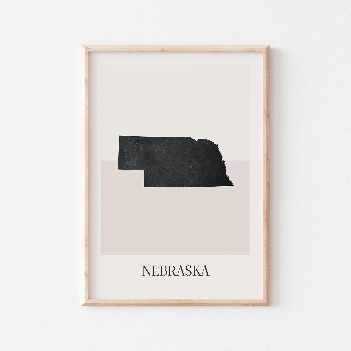 nebraska usa map poster - minimalist boho wall art - digital download - image 1