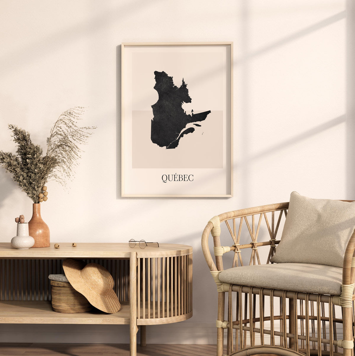 quebec canada map poster - minimalist boho wall art - digital download - image 3