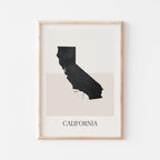 california usa map poster - minimalist boho wall art - digital download - image 1