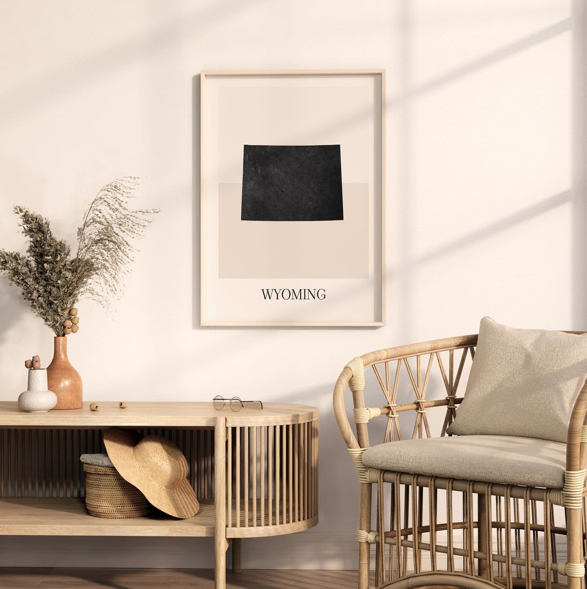 wyoming usa map poster - minimalist boho wall art - digital download - image 3