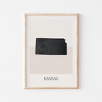 kansas usa map poster - minimalist boho wall art - digital download - image 1