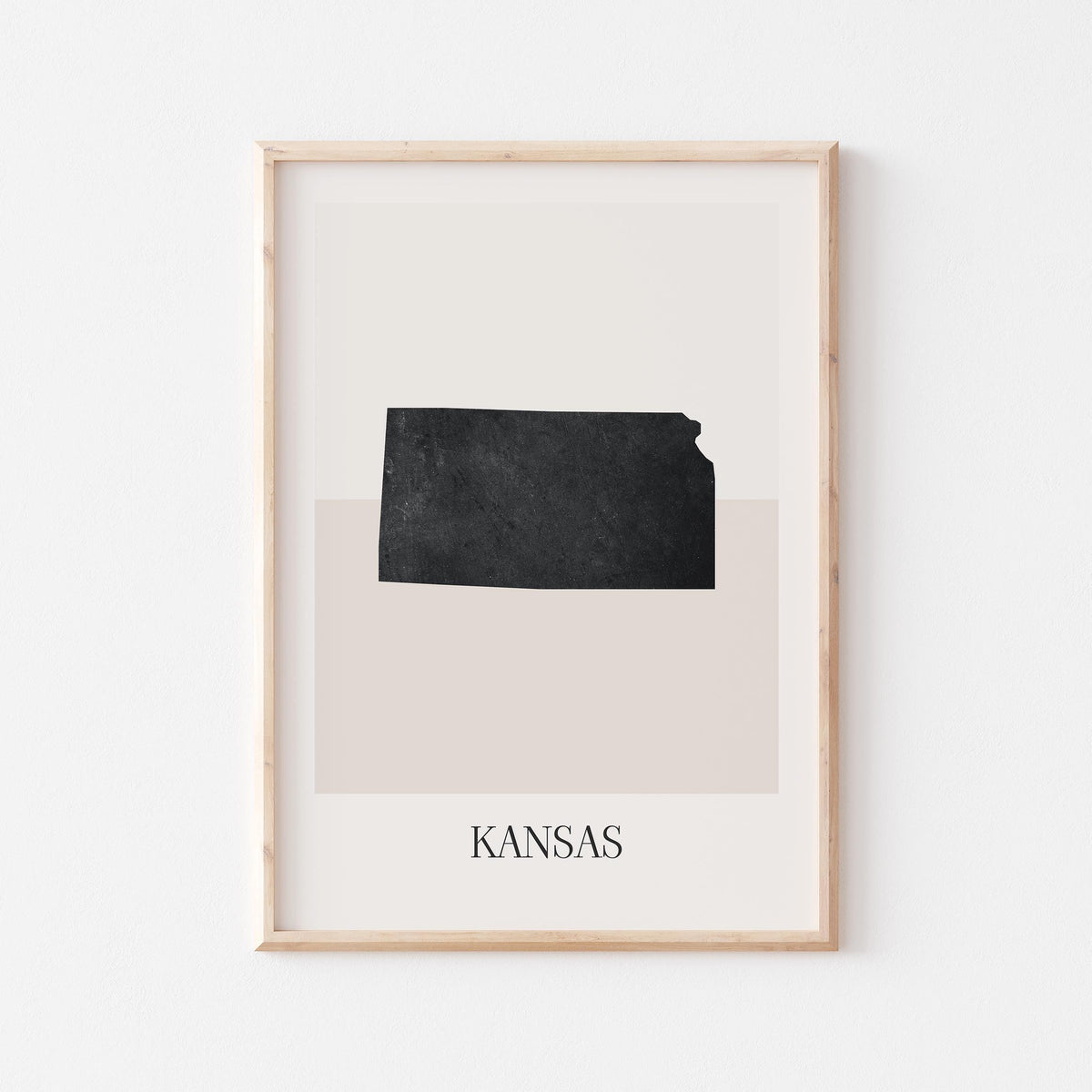 kansas usa map poster - minimalist boho wall art - digital download - image 1