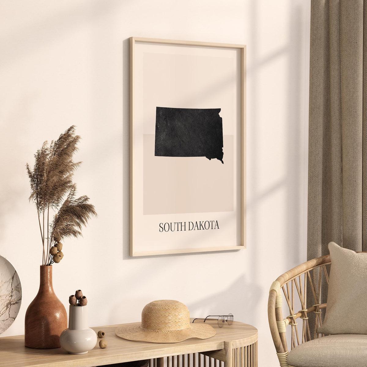 south dakota usa map poster - minimalist boho wall art - digital download - image 2