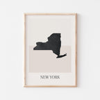 new york usa map poster - minimalist boho wall art - digital download - image 1