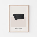 montana usa map poster - minimalist boho wall art - digital download - image 1