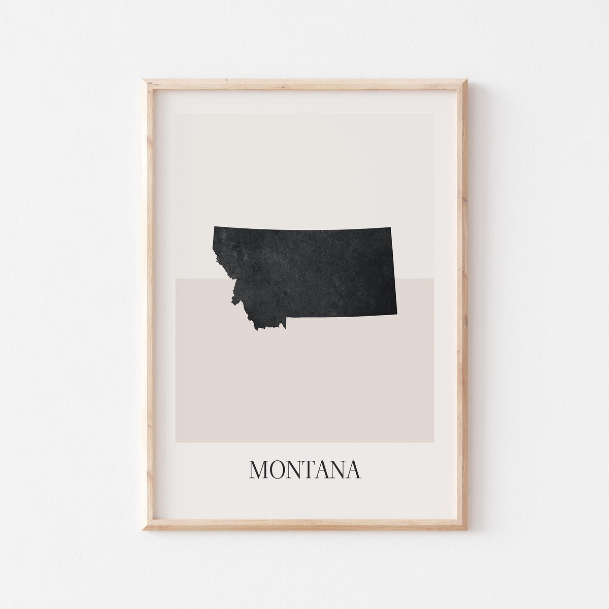 montana usa map poster - minimalist boho wall art - digital download - image 1