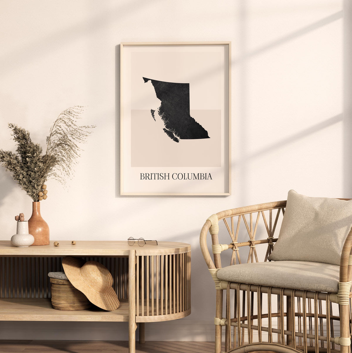 british columbia canada map poster - minimalist boho wall art - digital download - image 3