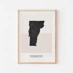 vermont usa map poster - minimalist boho wall art - digital download - image 1