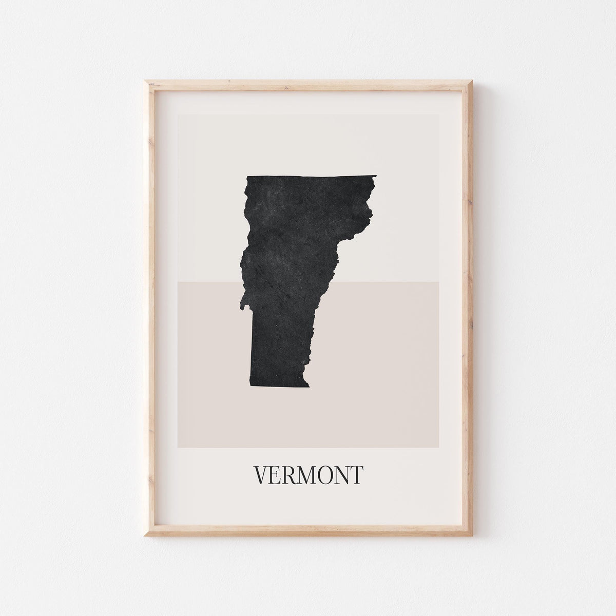 vermont usa map poster - minimalist boho wall art - digital download - image 1