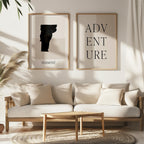 vermont usa map poster - minimalist boho wall art - digital download - image 5