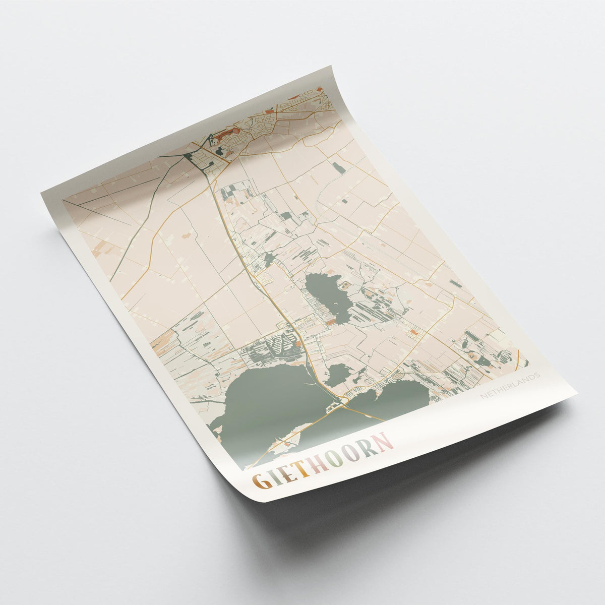 giethoorn netherlands map poster - image 4