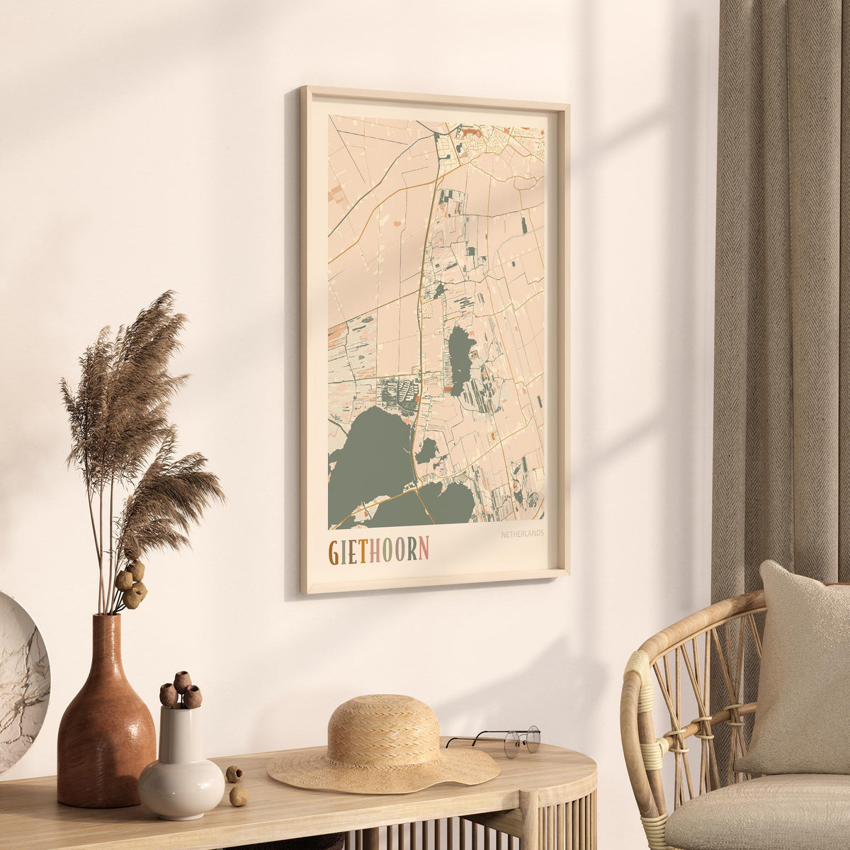 giethoorn netherlands map poster - image 2