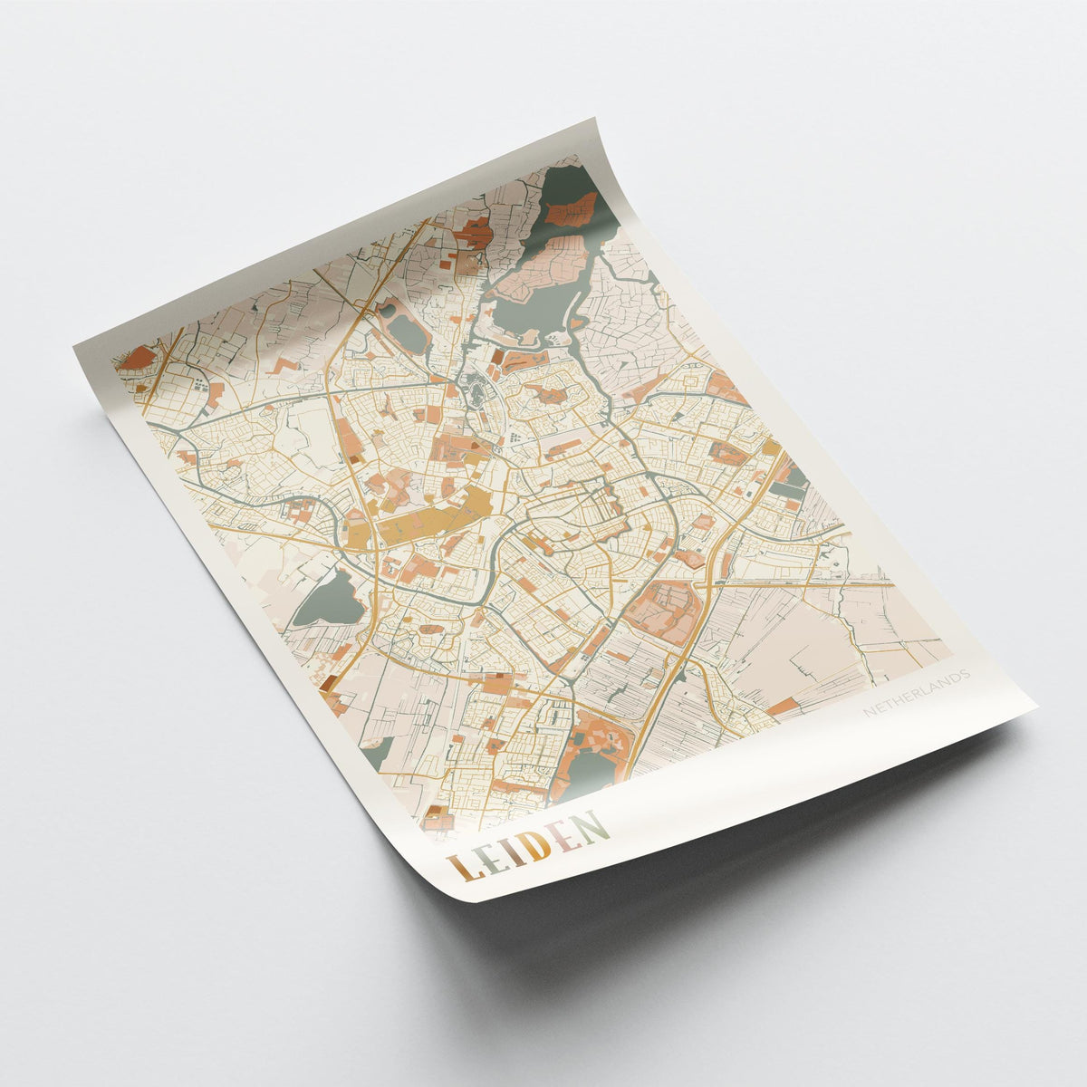 leiden netherlands map poster - image 4