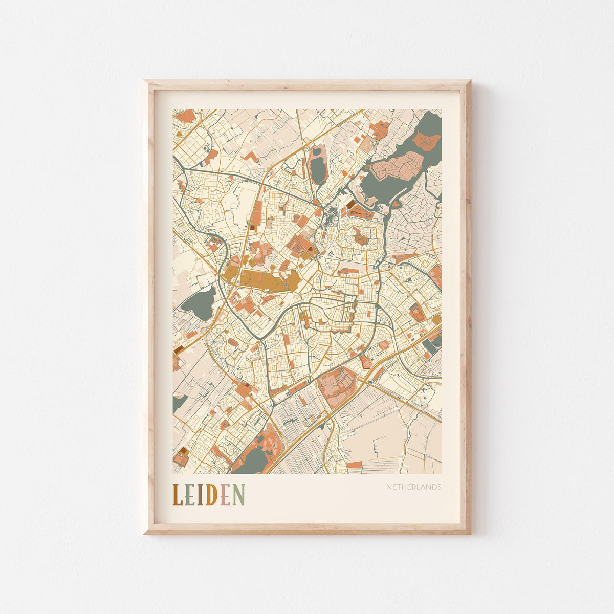 leiden netherlands map poster - image 1