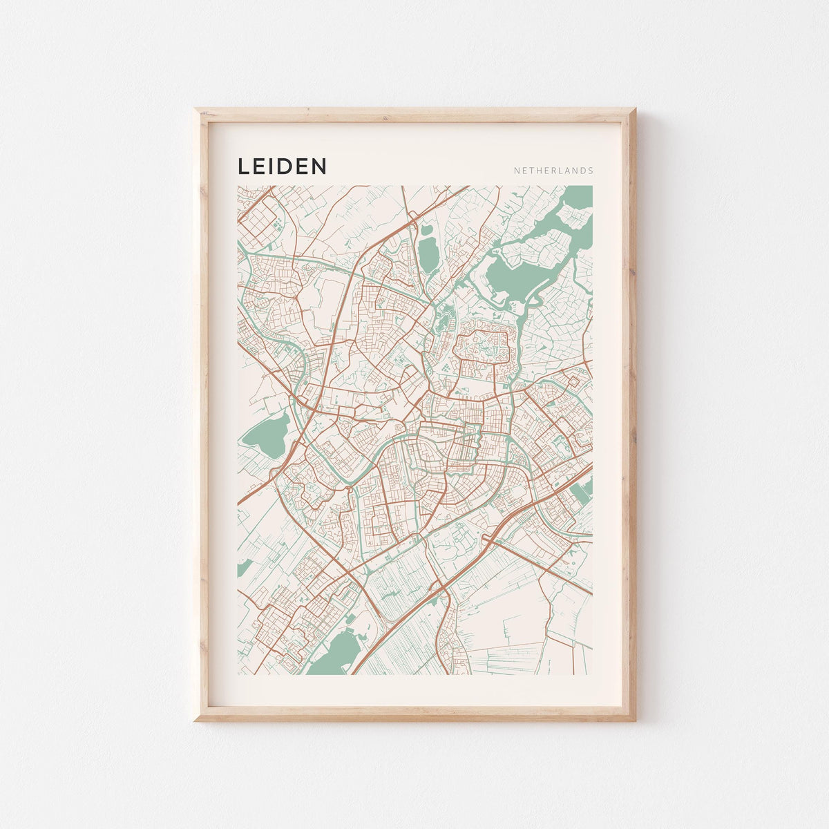 leiden netherlands map poster - image 1
