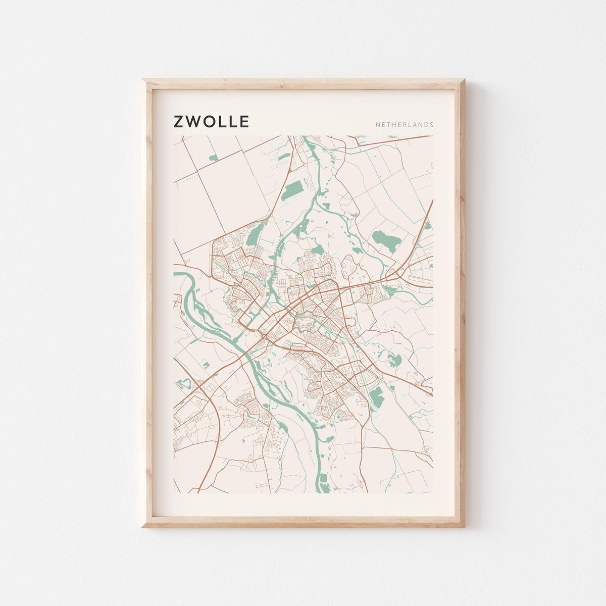 zwolle netherlands map poster - image 1