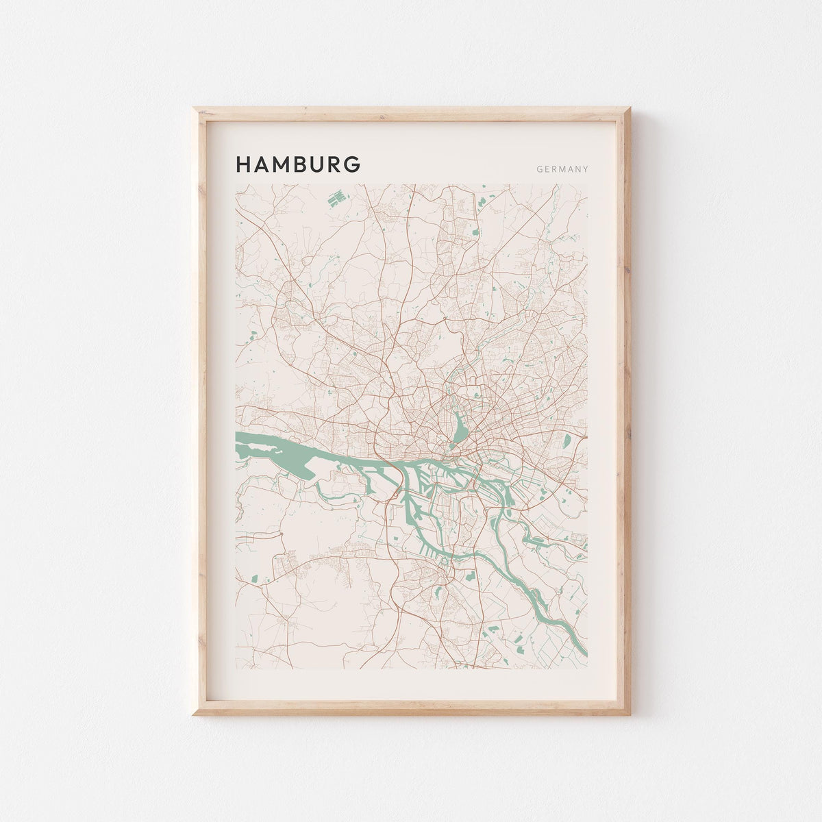 hamburg germany map poster - image 1