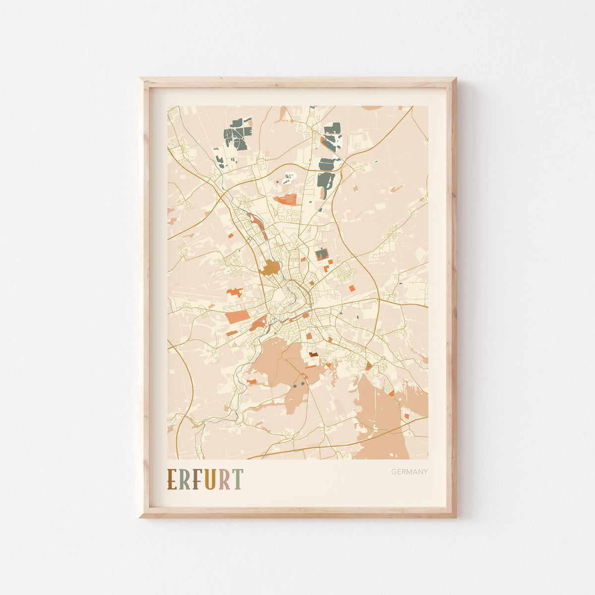 erfurt germany map poster - image 1