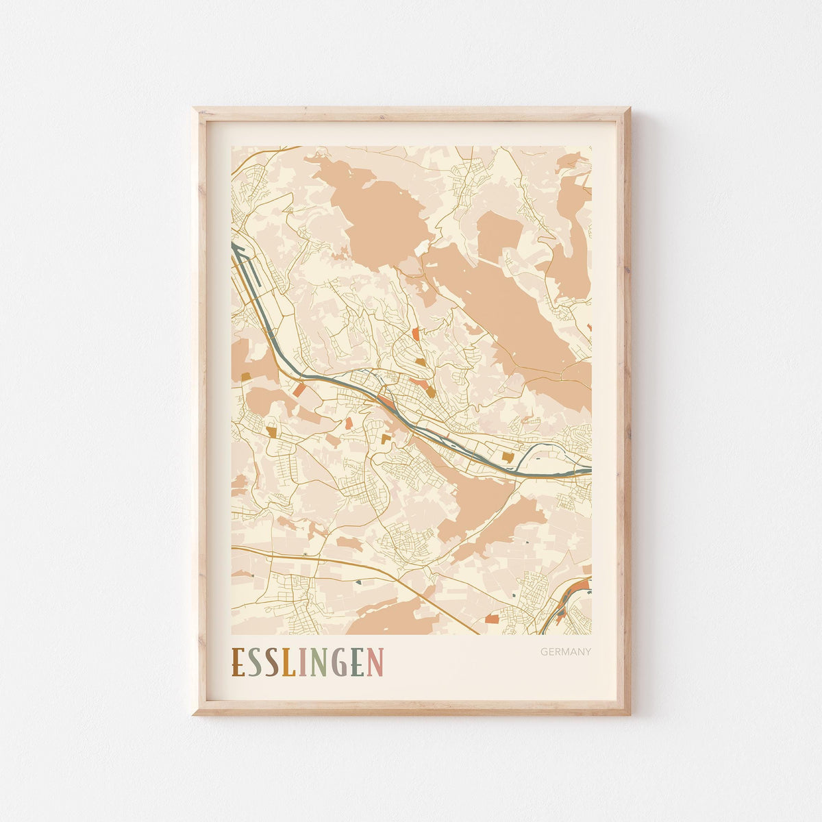 esslingen germany map poster - image 1