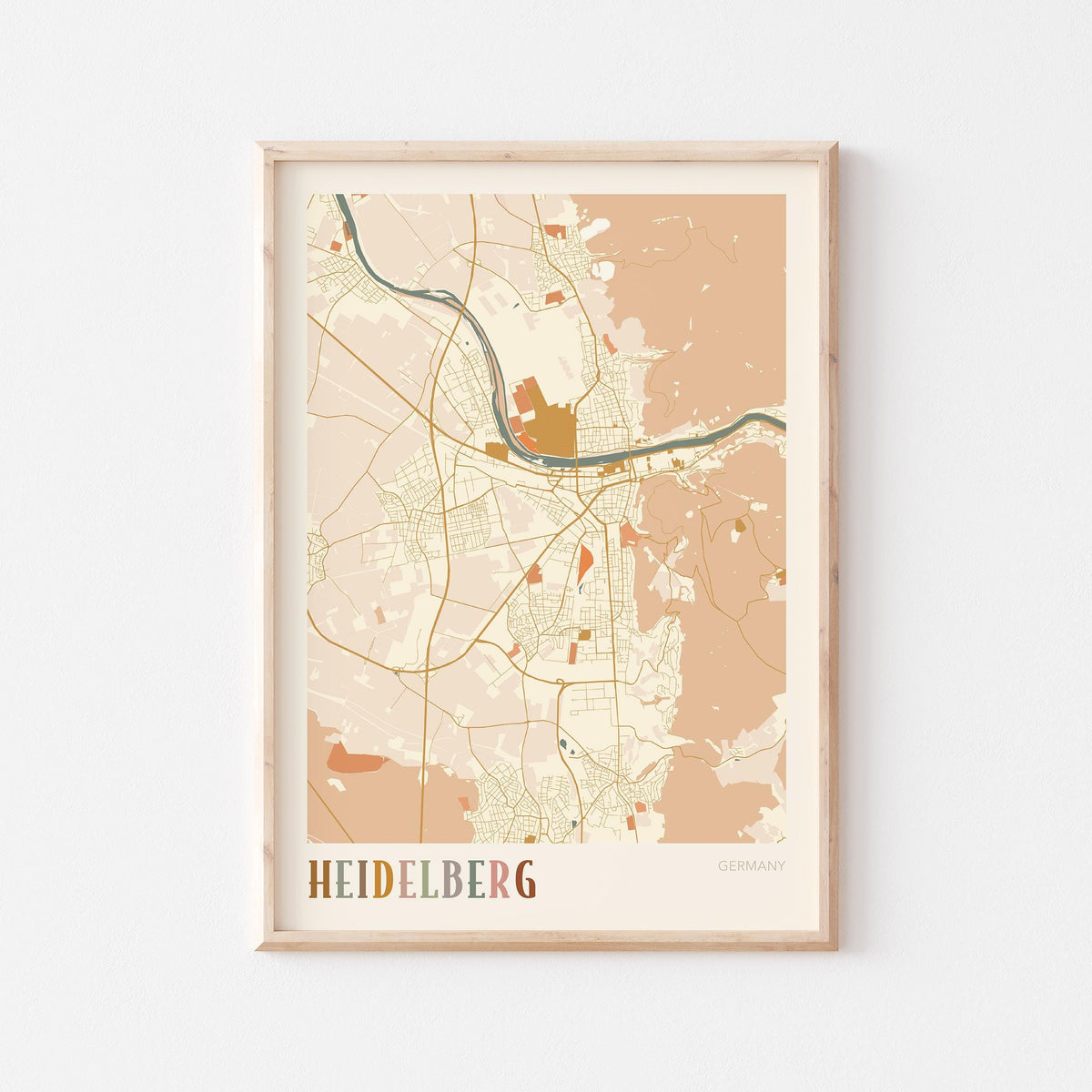 heidelberg germany map poster - image 1