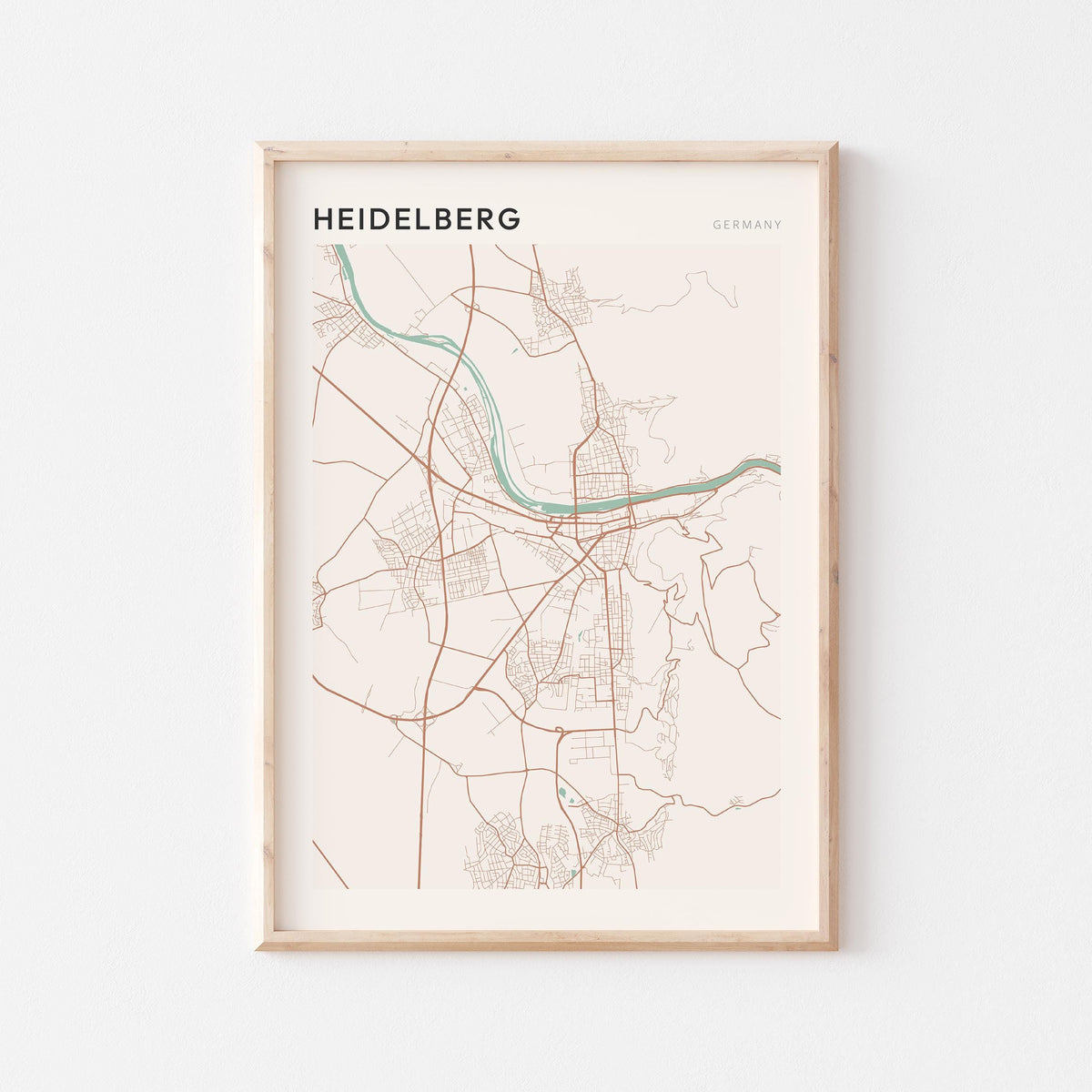 heidelberg germany map poster - image 1