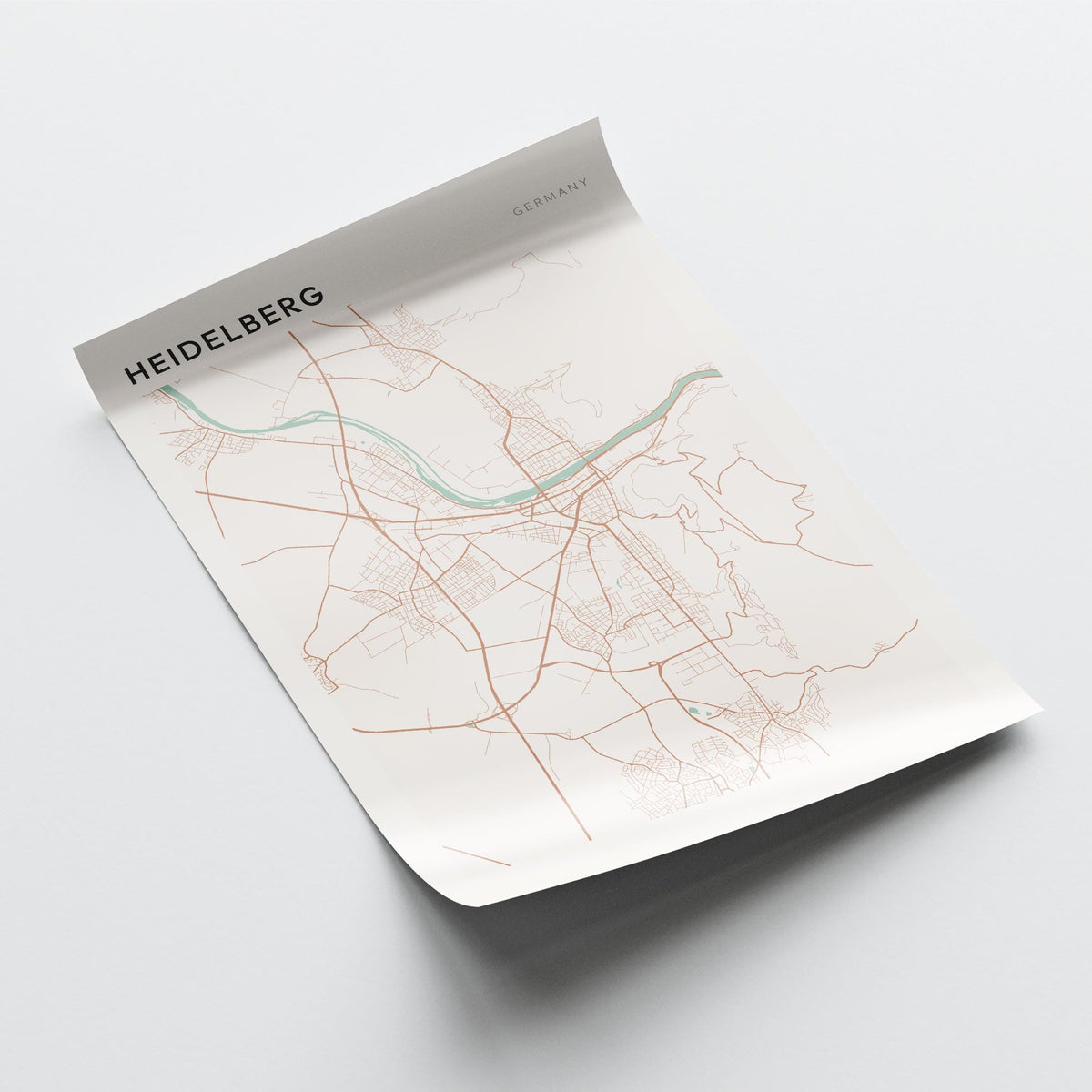 heidelberg germany map poster - image 4