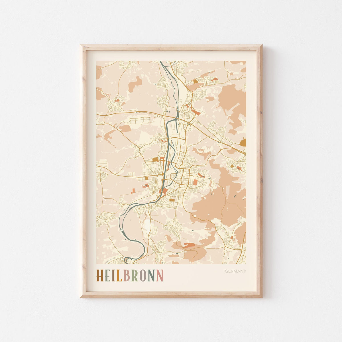 heilbronn germany map poster - image 1