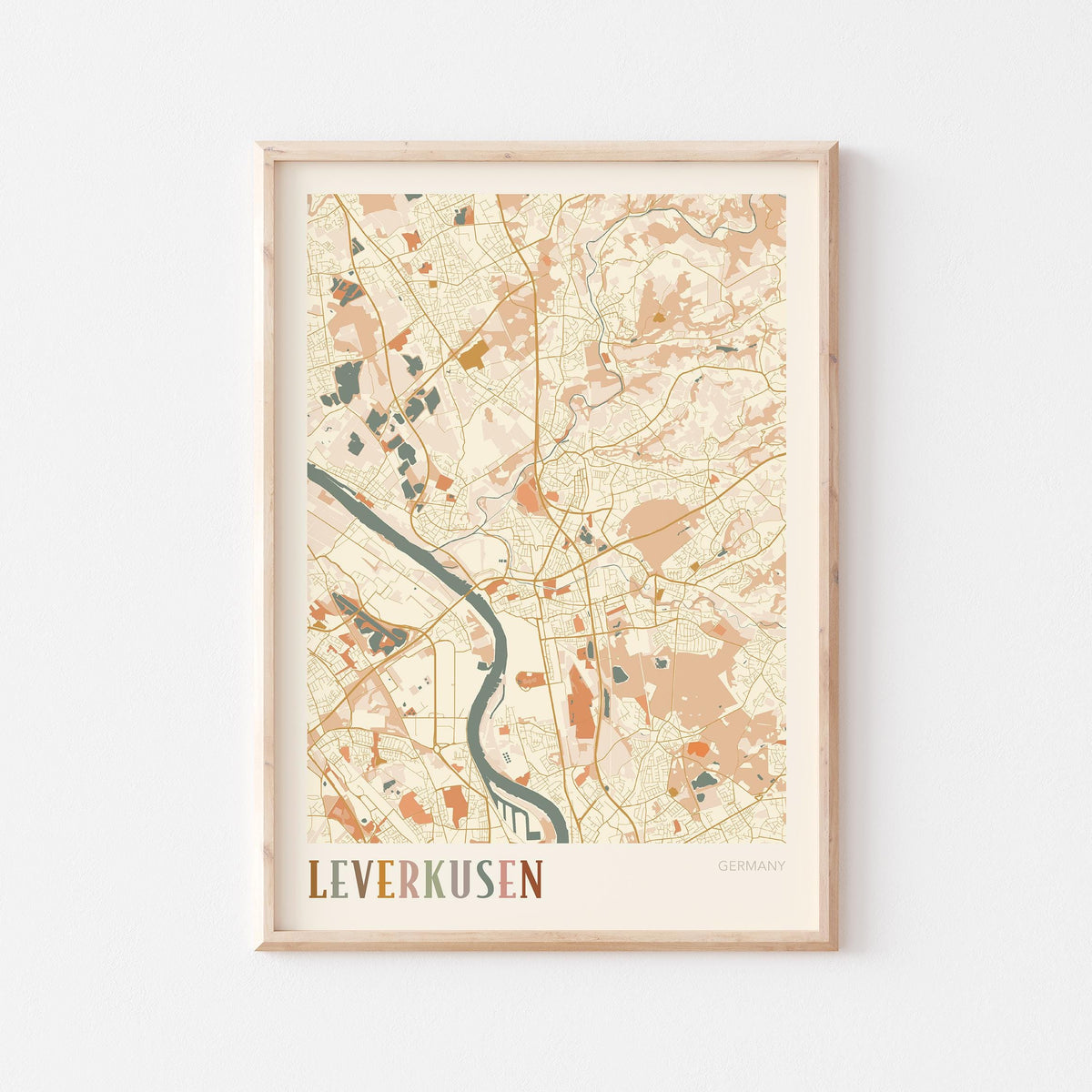 leverkusen germany map poster - image 1