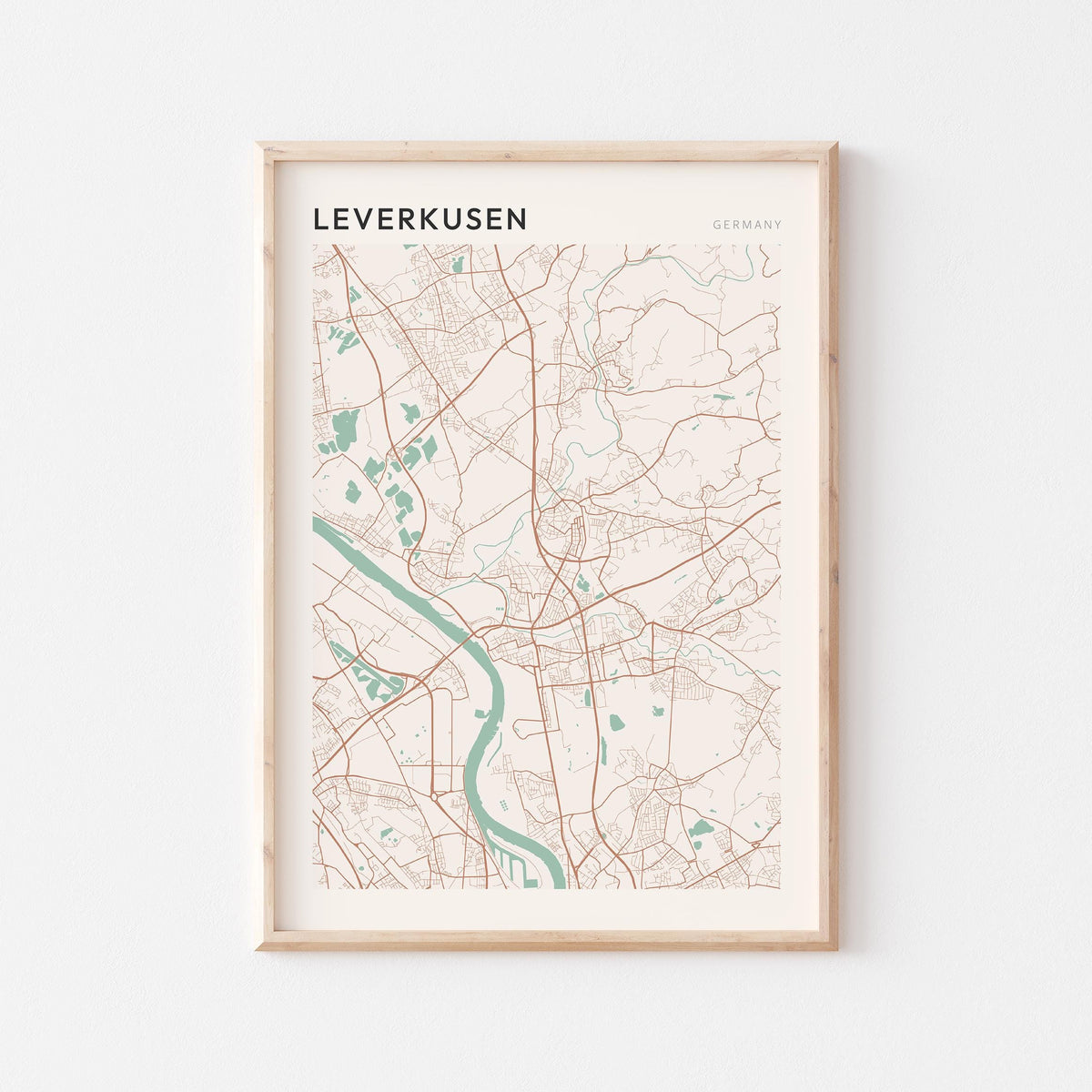 leverkusen germany map poster - image 1